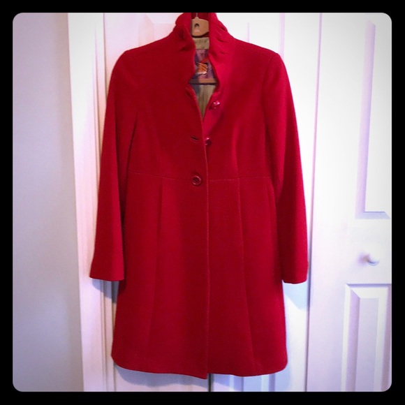 j crew red wool coat
